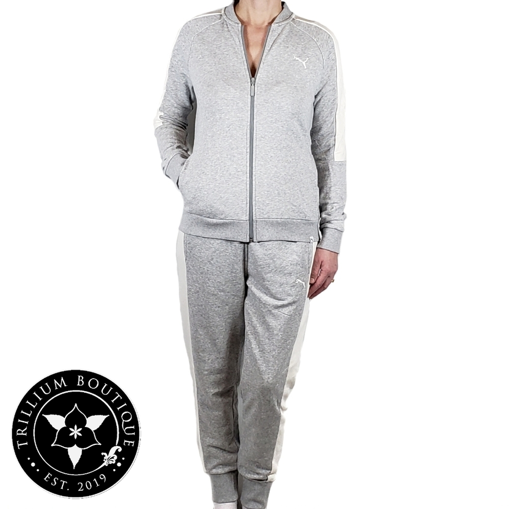Puma French Terry Jogger Sweatpants Gray - Picture 4 of 5